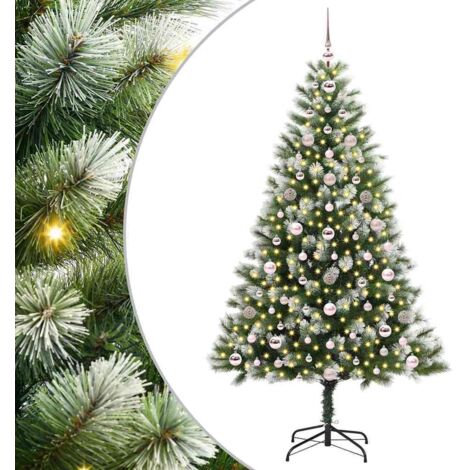 vidaXL  Artificial Hinged Christmas Tree with Flocked Snow  180 cm