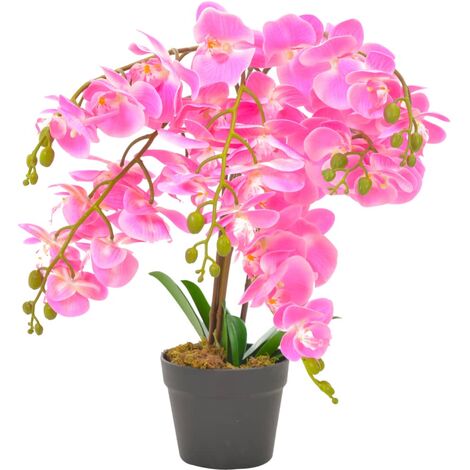 main image of "vidaXL Artificial Plant Orchid with Pot Pink 60 cm - Green"