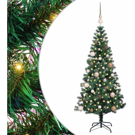 vidaXL  Artificial Pre-lit Christmas Tree  Green 150 cm PVC and Metal