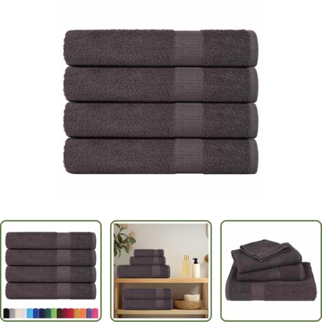 vidaXL Asciugamani antracite -  Asciugamani FROGN 4 pz Antracite 100x200 cm 360 g/m²