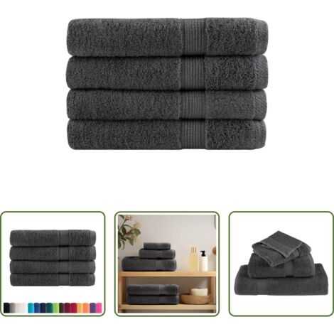 vidaXL Asciugamani antracite -  Asciugamani Premium SOLUND 4 pz Antracite 100x200 cm 600 g/m²