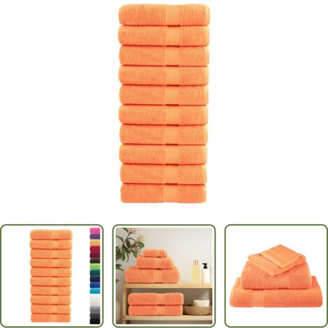 vidaXL Asciugamani da bagno arancione -  Asciugamani da bagno Premium SOLUND 10 pz Arancione 100x150 cm 600 g/m²