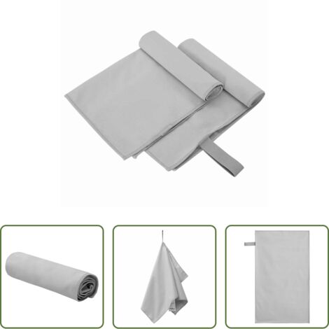vidaXL Asciugamani da esterno -  Asciugamani Sportivi 2 pcs Grigio 50 x 30 cm