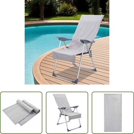 vidaXL Asciugamani da terrazza -  Asciugamani per Sedia Outdoor 2 pcs Grigio 130 x 60 cm