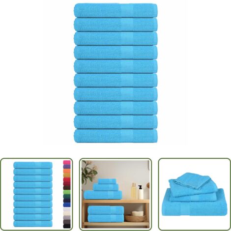 vidaXL Asciugamani da uso commerciale -  Asciugamani FROGN 10 pz Turchese 100x200 cm 360 g/m²