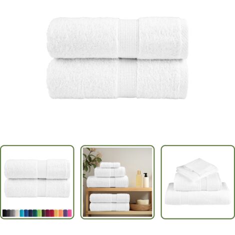 vidaXL Asciugamani in cotone -  Asciugamani per ospiti Premium SOLUND 2 pz Bianco 30x50 cm 600 g/m²