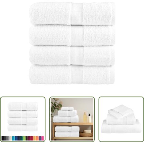 vidaXL Asciugamani in cotone -  Asciugamani per ospiti Premium SOLUND 4 pz Bianco 30x50 cm 600 g/m²