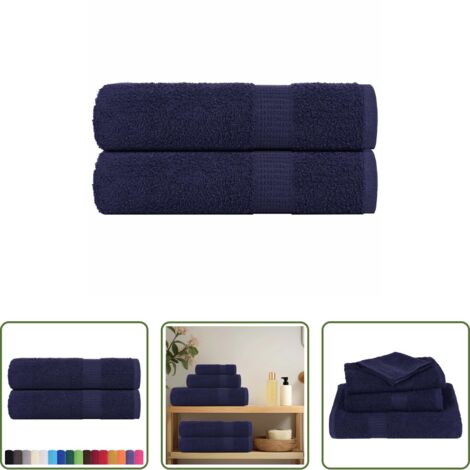 vidaXL Asciugamani morbidi -  Asciugamani FROGN 2 pz Blu Navy 50x100 cm 360 g/m²
