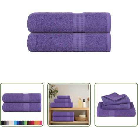 vidaXL Asciugamani morbidi -  Asciugamani FROGN 2 pz Viola 50x100 cm 360 g/m²