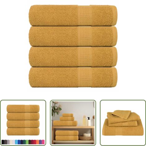 vidaXL Asciugamani oro -  Asciugamani FROGN 4 pz Oro 50x100 cm 360 g/m²