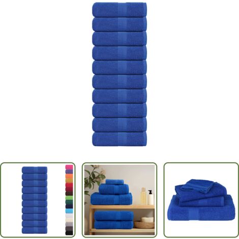 vidaXL Asciugamani per il viso -  Asciugamani per ospiti FROGN 10 pz Blu 30x50 cm 360 g/m²