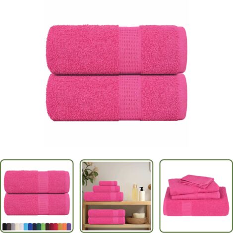 vidaXL Asciugamani per il viso -  Asciugamani per ospiti FROGN 2 pz Rosa 30x50 cm 360 g/m²