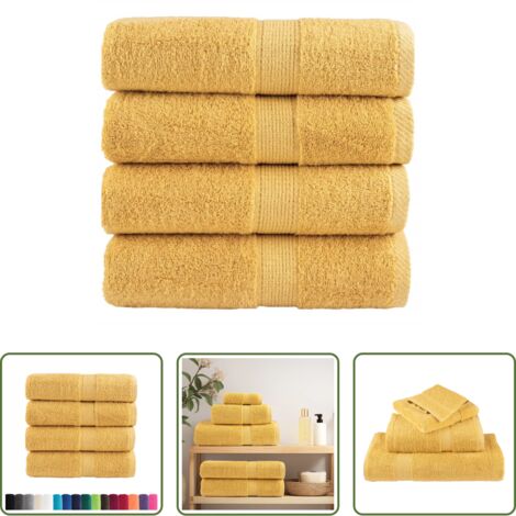 vidaXL Asciugamani per il viso -  Asciugamani Premium SOLUND 4 pz Oro 30x30 cm 600 g/m²