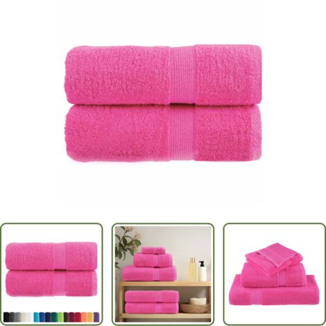 vidaXL Asciugamani per le mani -  Asciugamani Premium SOLUND 2 pz Rosa 30x30 cm 600 g/m²