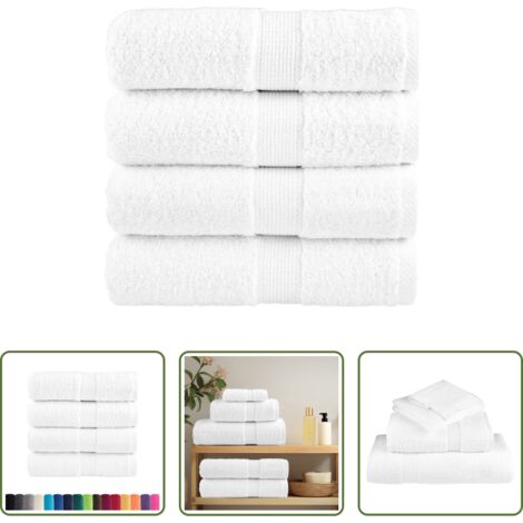 vidaXL Asciugamani per le mani -  Asciugamani Premium SOLUND 4 pz Bianco 30x30 cm 600 g/m²