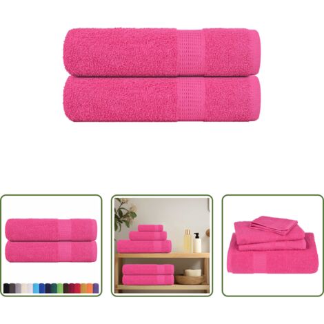 vidaXL Asciugamani rosa -  Asciugamani FROGN 2 pz Rosa 50x100 cm 360 g/m²