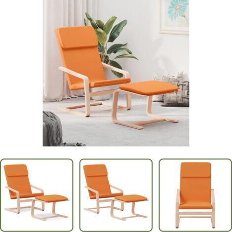 vidaXL Asiento cómodo -  Sillón de relax con taburete tela amarillo oscuro