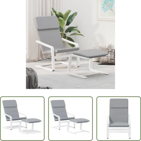 vidaXL Asiento cómodo -  Sillón de relax con taburete tela gris claro