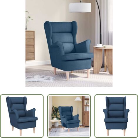 vidaXL Asiento cómodo -  Sillón de tela azul 74x84x100 cm