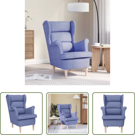 vidaXL Asiento cómodo -  Sillón de tela azul vaquero 74x84x100 cm