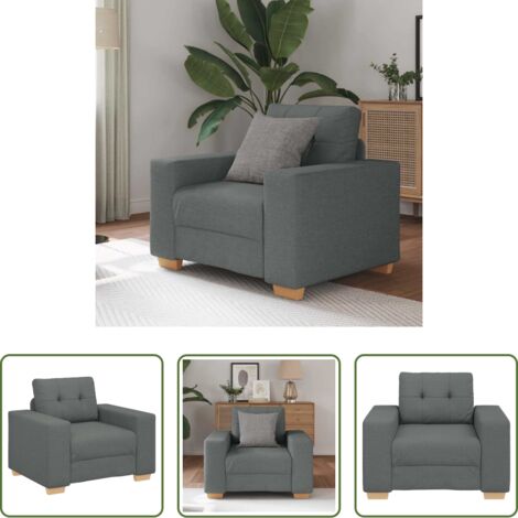 vidaXL Asiento cómodo -  Sillón de tela gris oscuro 100x78x80 cm