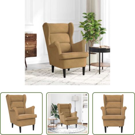 vidaXL Asiento cómodo -  Sillón de terciopelo marrón