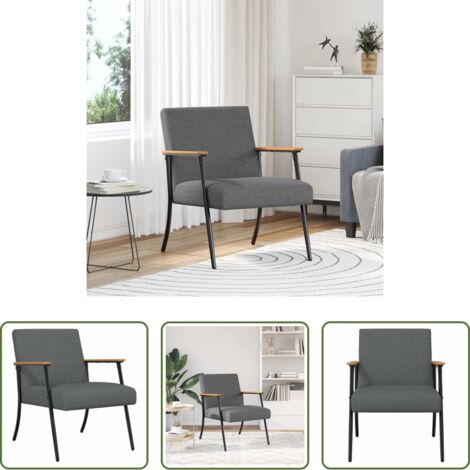 vidaXL Asiento cómodo -  sillón Gris oscuro 59 x 75 x 78 cm tela