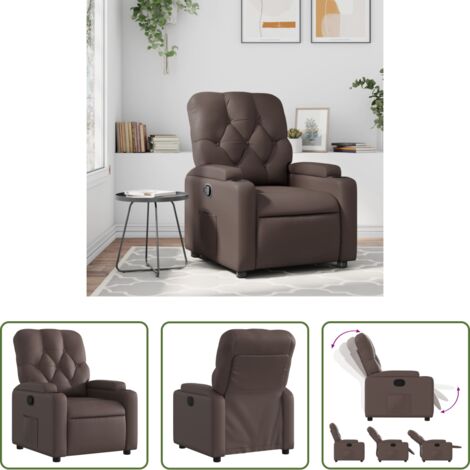 vidaXL Asiento cómodo -  Sillón reclinable de cuero sintético marrón