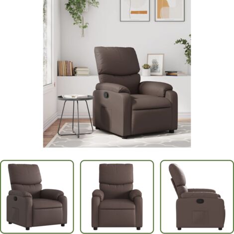 vidaXL Asiento cómodo -  Sillón reclinable de cuero sintético marrón