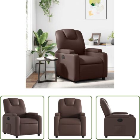 vidaXL Asiento cómodo -  Sillón reclinable de cuero sintético marrón