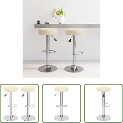 vidaXL Asiento cómodo -  Taburetes de cocina 2 unidades tela crema