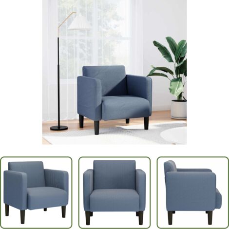 vidaXL Asiento con espuma - Sillón con reposabrazos azul 54 cm tejido de pana