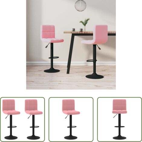 vidaXL Asiento de bar -  Taburetes de cocina 2 unidades terciopelo rosa