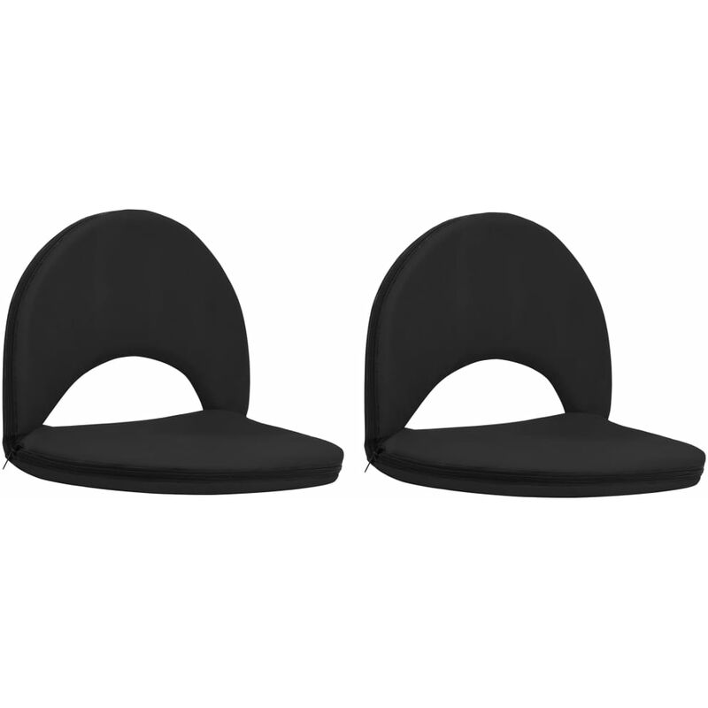 

Asiento de suelo acero y tela plegable 2 unidades negro - Negro - Vidaxl