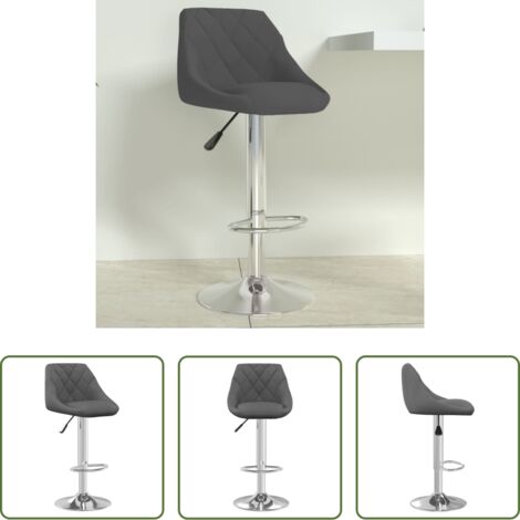 vidaXL Asiento giratorio -  Taburete de cocina de terciopelo gris oscuro