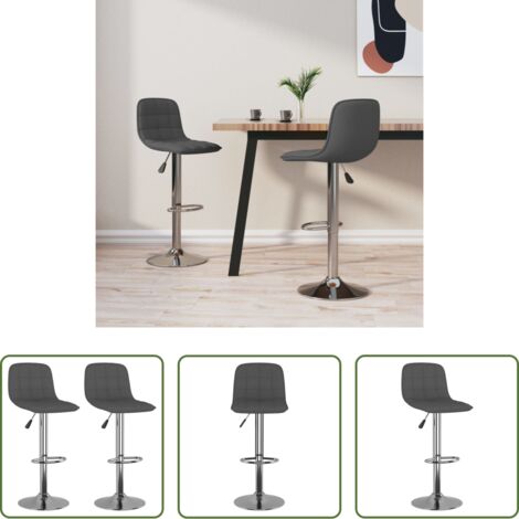 vidaXL Asiento giratorio -  Taburetes de cocina 2 unidades tela gris oscuro