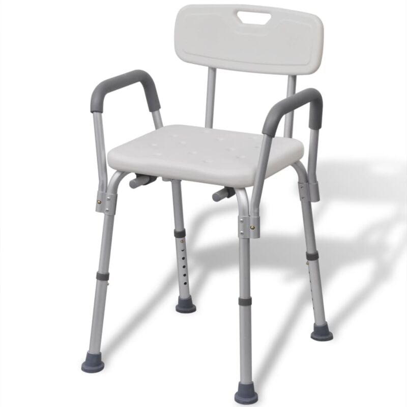 

vidaXL Silla de ducha de aluminio blanco - Blanco