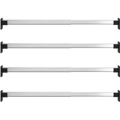vidaXL Aste Telescopiche per Armadi 4 pz Argento 58-100 cm