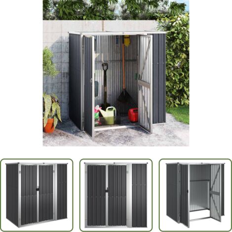 vidaXL Attrezzi da giardino -  Capanno per Attrezzi Antracite 161x89x161 cm Acciaio Zincato