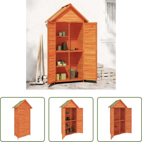 vidaXL Attrezzi da giardino - Rimessa da Giardino Marrone 89x52,5x175 cm Legno Massello Pino