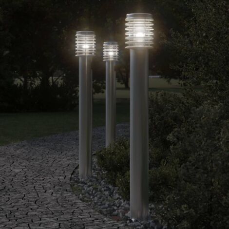vidaXL Außenlampen 3 Stück silber 110 cm Edelstahl