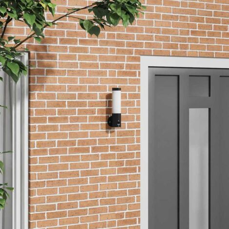 vidaXL Außenwandleuchte mit Sensor Schwarz Edelstahl IP44