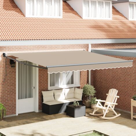 vidaXL Automatic Retractable Awning Beige 400x300 cm