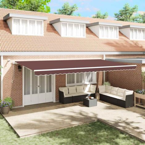 vidaXL Automatisches, einziehbares Markise mit LED braun 600x300 cm