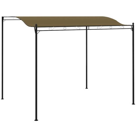 Vidaxl – Auvent de parasol 3x2,4 m taupe – Tissu polyester 180 g/m² – Structure acier robuste – Protection solaire pour événements extérieurs