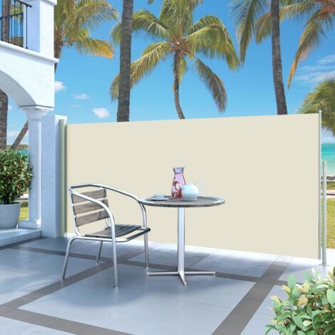 Vidaxl – Auvent latéral rétractable 300x140 cm – Tissu polyester 100% avec revêtement PU – Cadre acier résistant aux UV et à l'eau