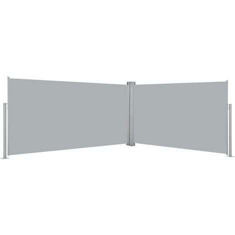 Auvent latéral rétractable gris de 160x600 cm