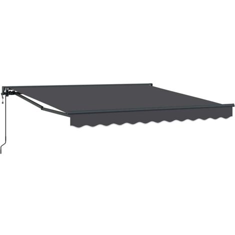 vidaXL Auvent Rétractable Anthracite 350x250 cm tissu