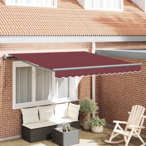 vidaXL Auvent rétractable automatique bordeaux 300x250 cm