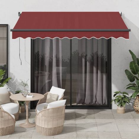 vidaXL Auvent rétractable automatique bordeaux 350x250 cm